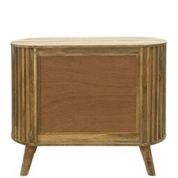 Jaipur Furniture Ltd Slated 2 Door Small Sideboard - Mango Wood - L40 x W95 x H77 cm - Mango Light Finish - Assembly Required in Brown - thumbnail 7