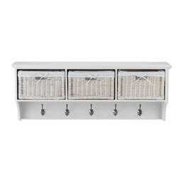 Statement Furniture Tetbury 3 White Wicker Basket & Grey Cushion Hallway Set - thumbnail 7