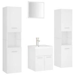 Berkfield Home Full Bathroom Furniture Set White Engineered Wood - thumbnail 3