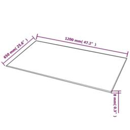 Berkfield Home Table Top Tempered Glass Rectangular 1200x650 mm in Black - thumbnail 4