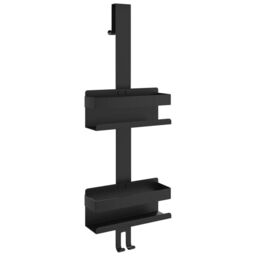 Berkfield Home Hanging Shower Caddy Matt Black Brushed 304 Stainless Steel - thumbnail 2