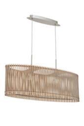Eglo Sendero Maple Wood Pendant Light in Silver
