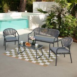 Home Detail Sona Grey Rope Garden Lounge Set - thumbnail 2