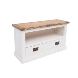 Cabinet Bits Cosenza Off-White 1 Drawer TV Cabinet Brass Drop Handle - thumbnail 3