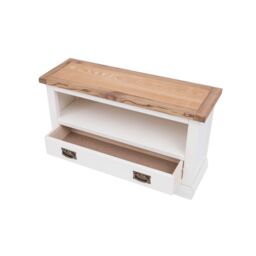 Cabinet Bits Cosenza Off-White 1 Drawer TV Cabinet Brass Drop Handle - thumbnail 4