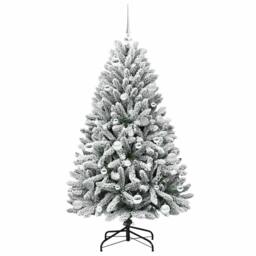 Berkfield Home Elegant Artificial Christmas Tree Green & White 150 cm PVC & Metal - thumbnail 4