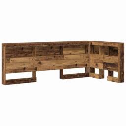 Berkfield Home Storage Headboard with Shelf with Headboard with Storage Old wood in Brown - thumbnail 1