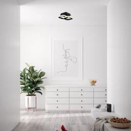 Happy Homewares Contemporary LED Ceiling Light Fitting in Square Metal in Black - thumbnail 6