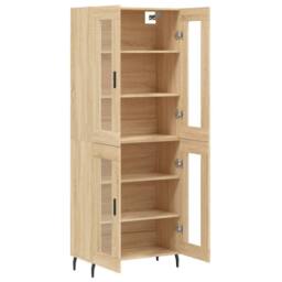 Berkfield Home Highboard Sonoma Oak 69.5x34x180 cm Engineered Wood in Light Tan - thumbnail 4