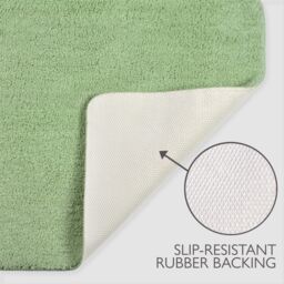 Allure Bath Fashions Deep Pile Microfibre Non Slip Bath Mat Set in Pale Green - thumbnail 5