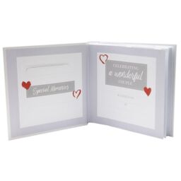 Happy Homewares Lovely Golden 50th Wedding Anniversary Photo Album with Double Heart Decoration in Gold - thumbnail 4