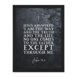 "Artery8 Wall Art Print John 14:6 Jesus I am the Way The Truth & The Life Christian Bible Verse Large Framed Wall Décor Art - Size: W18"" x H24""" - thumbnail 1