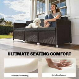 OUTSUNNY Patio Furniture Cushions Water-Repellent in Black - thumbnail 5