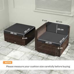 OUTSUNNY Patio Furniture Cushions Water-Repellent in Black - thumbnail 3