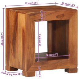Berkfield Home Side Table 37x29x40 cm Solid Wood Acacia in Brown - Size: 37 x 29 x 40 cm - thumbnail 8