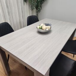 KOSY KOALA Modern Rectangle Dining Table Set With 4 Black Gem Pattern Chairs Dining Room Furniture in Brown - thumbnail 3