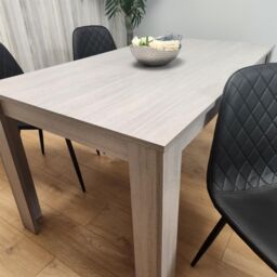 KOSY KOALA Modern Rectangle Dining Table Set With 4 Black Gem Pattern Chairs Dining Room Furniture in Brown - thumbnail 4