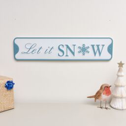 Blue & White Let It Snow Decorative Christmas Sign - thumbnail 3