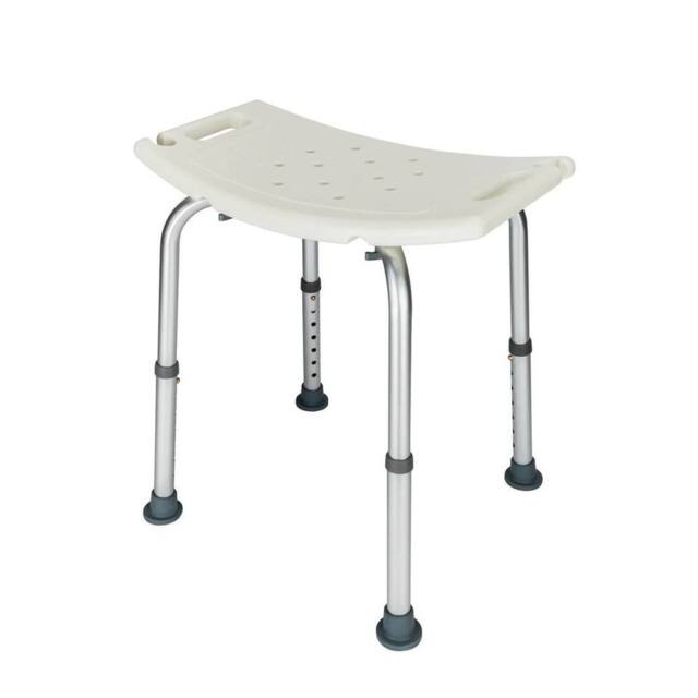 FLAVORA Height Adjustable Portable Shower Bath Seat Stool in White - image 1