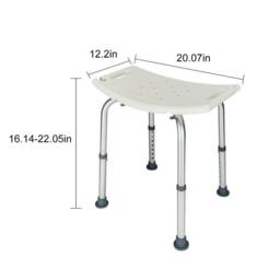 FLAVORA Height Adjustable Portable Shower Bath Seat Stool in White - thumbnail 2
