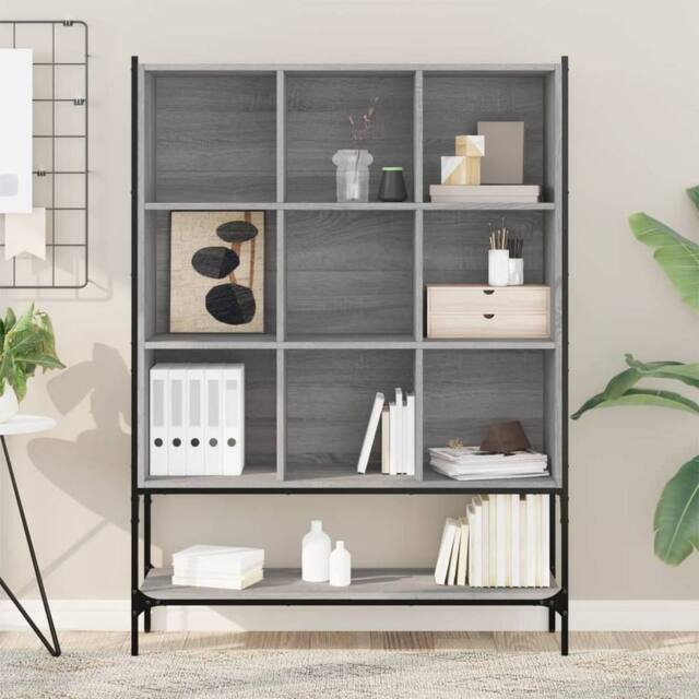 Berkfield Home Decorative Bookcase Grey Sonoma 102x30x141.5 cm Engineered Wood - image 1
