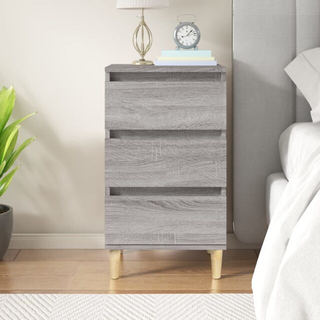Berkfield Home Bedside Cabinet Grey Sonoma 40x35x70 cm Engineered Wood - Size: 40 x 35 x 70 cm - image 1
