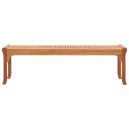 Berkfield Home 3-Seater Garden Bench 150 cm Solid Eucalyptus Wood in Brown - thumbnail 2