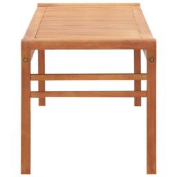 Berkfield Home 3-Seater Garden Bench 150 cm Solid Eucalyptus Wood in Brown - thumbnail 3