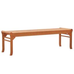 Berkfield Home 3-Seater Garden Bench 150 cm Solid Eucalyptus Wood in Brown - thumbnail 1