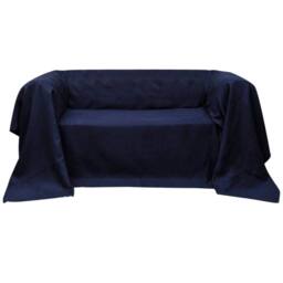 Berkfield Home Micro-suede Couch Slipcover Navy Blue 210 x 280 cm - thumbnail 1