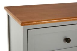 Orsina Rustic Style Two Drawers Four Baskets Cabinet, Compact Design Display Cabinet, Spacious Side Cabinet in Grey - thumbnail 4