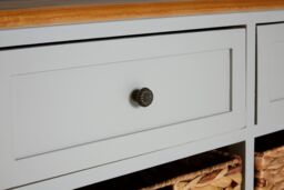 Orsina Rustic Style Two Drawers Four Baskets Cabinet, Compact Design Display Cabinet, Spacious Side Cabinet in Grey - thumbnail 5