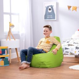 icon Kids High Back Bean Bag Red Indoor Outdoor Childrens Bean Bags in Light Green - thumbnail 2