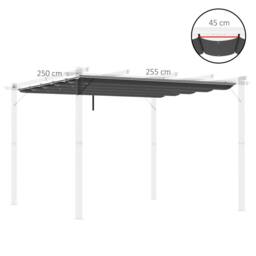 Matteo Dark Grey Retractable Pergola Canopy Replacement Fabric - thumbnail 3
