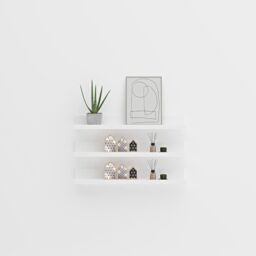 Xample Floating Shelves Wood Set 3 Wall Mounted Shelf Display Book Shelf in White - thumbnail 5