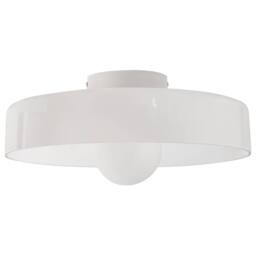 Wyld and Coco Flush Ceiling Lamp - White Glass Shade for Low Ceilings - thumbnail 2