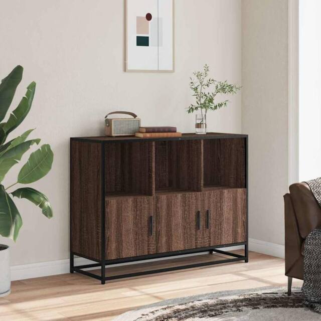Berkfield Home Sideboard Brown Oak 100x35x76 cm Engineered Wood - Size: 100 x 35 x 76 cm - image 1
