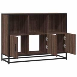 Berkfield Home Sideboard Brown Oak 100x35x76 cm Engineered Wood - Size: 100 x 35 x 76 cm - thumbnail 7