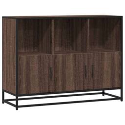 Berkfield Home Sideboard Brown Oak 100x35x76 cm Engineered Wood - Size: 100 x 35 x 76 cm - thumbnail 3