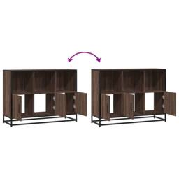 Berkfield Home Sideboard Brown Oak 100x35x76 cm Engineered Wood - Size: 100 x 35 x 76 cm - thumbnail 8