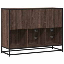 Berkfield Home Sideboard Brown Oak 100x35x76 cm Engineered Wood - Size: 100 x 35 x 76 cm - thumbnail 6
