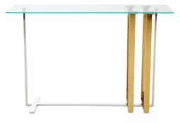 Orsina Sleek Design Console Table, Contemporary Console Table For Livingroom, Versatile Console Table For Sofa in Gold - thumbnail 2