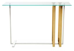 Orsina Sleek Design Console Table, Contemporary Console Table For Livingroom, Versatile Console Table For Sofa in Gold - thumbnail 3