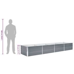 Berkfield Home Garden Raised Bed Galvanised Steel 320x80x45 cm Grey - Size: 320 x 80 x 45 cm - thumbnail 8