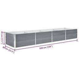 Berkfield Home Garden Raised Bed Galvanised Steel 320x80x45 cm Grey - Size: 320 x 80 x 45 cm - thumbnail 7