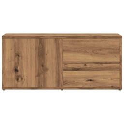 Berkfield Home TV Cabinet Artisan Oak 80x34x35.5 cm Engineered Wood in Brown - thumbnail 4