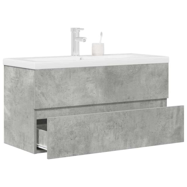 Berkfield Home 2 Piece Bathroom Furniture Set Concrete Grey Engineered Wood - image 1