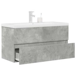 Berkfield Home 2 Piece Bathroom Furniture Set Concrete Grey Engineered Wood - thumbnail 1