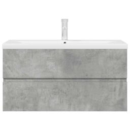 Berkfield Home 2 Piece Bathroom Furniture Set Concrete Grey Engineered Wood - thumbnail 4