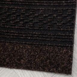 runrug Hallway Carpet Runner Rug - Hardwearing & Durable, 7mm - 'Aztec' in Dark Brown - Size: 80 cm x 360 cm - thumbnail 2